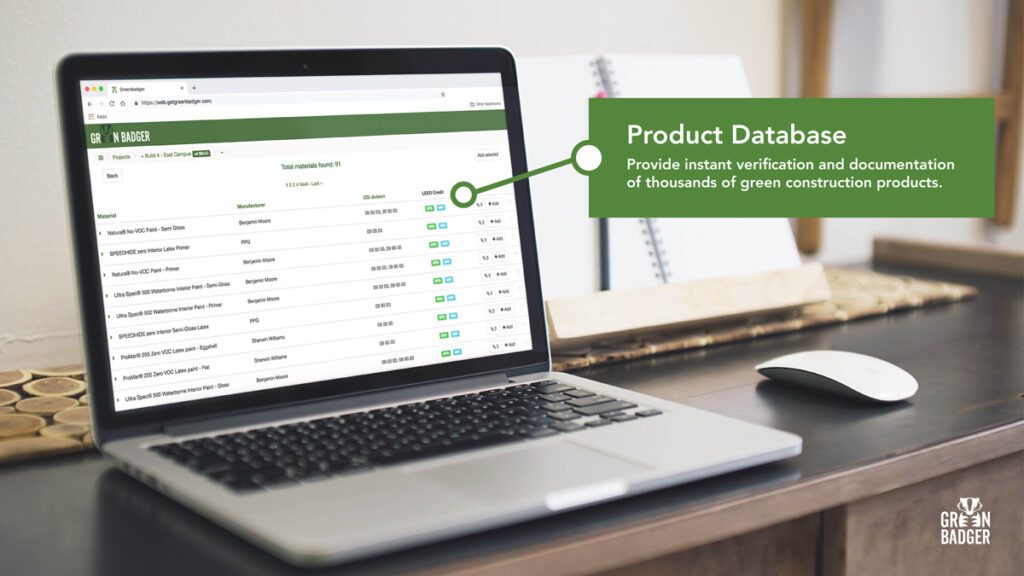 Green Badger's product database