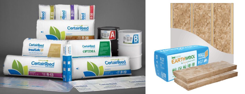Certainteed  has acoustic and thermal batts, faced and unfaced with EPDs, HPDs and Greenguard Gold certificates for Low Emitting