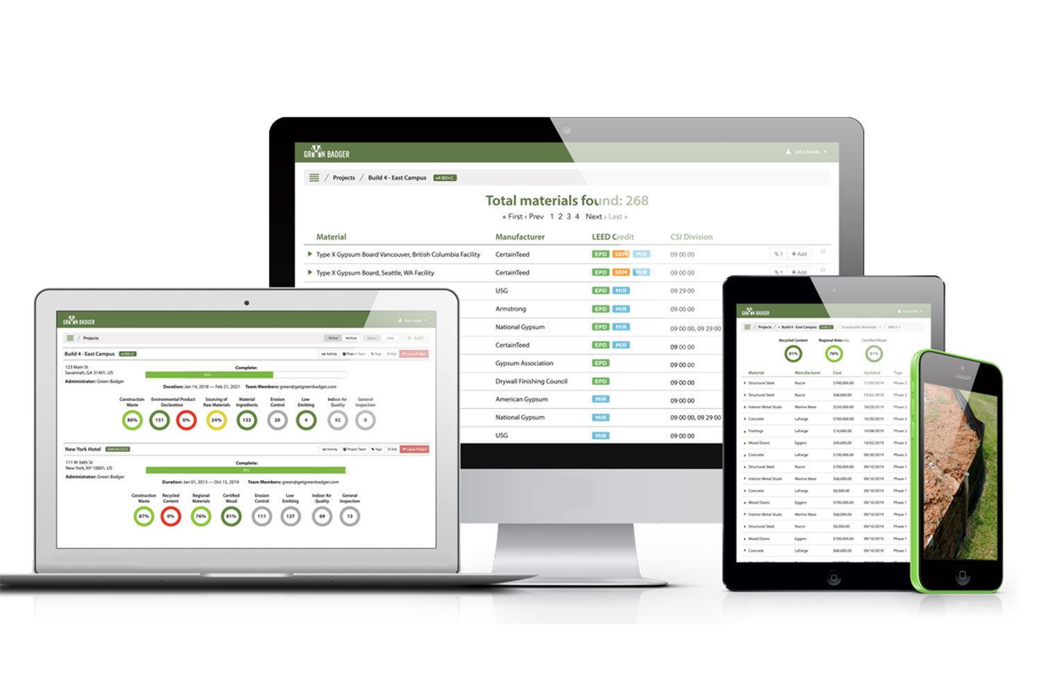 green badger desktop, mobile applications for general contractors