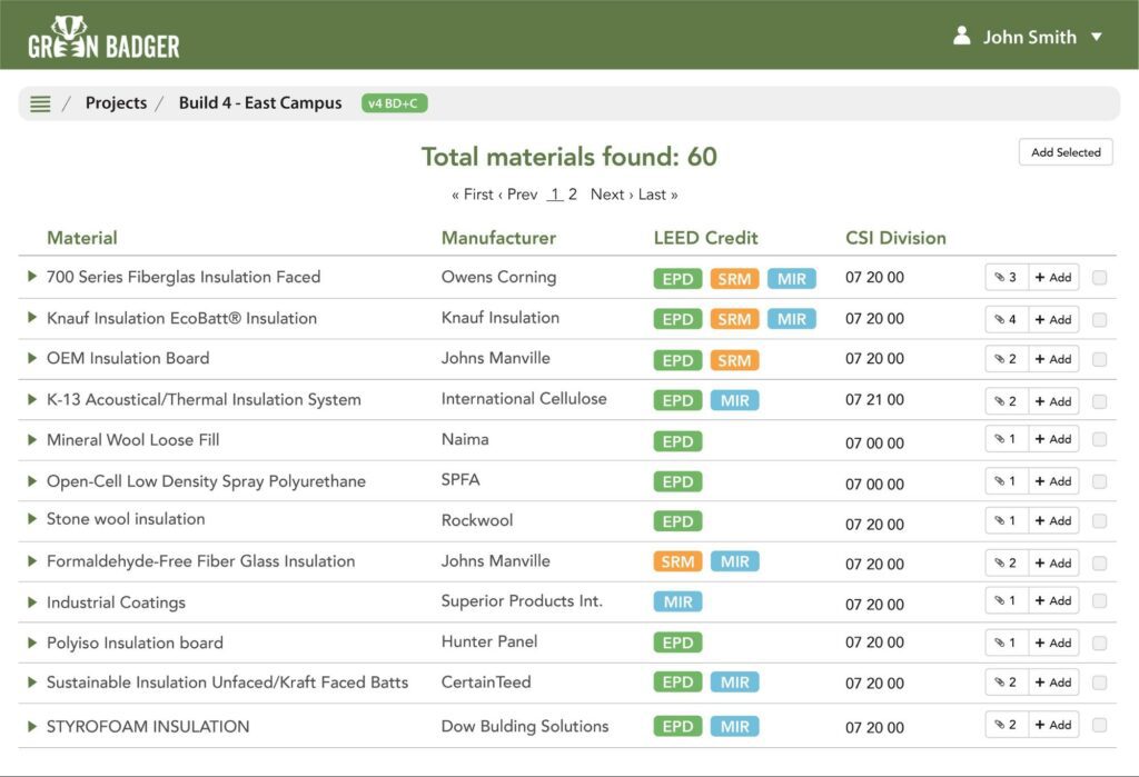 Green Badger Product Database LEED compliant - what is an epd and where to find them