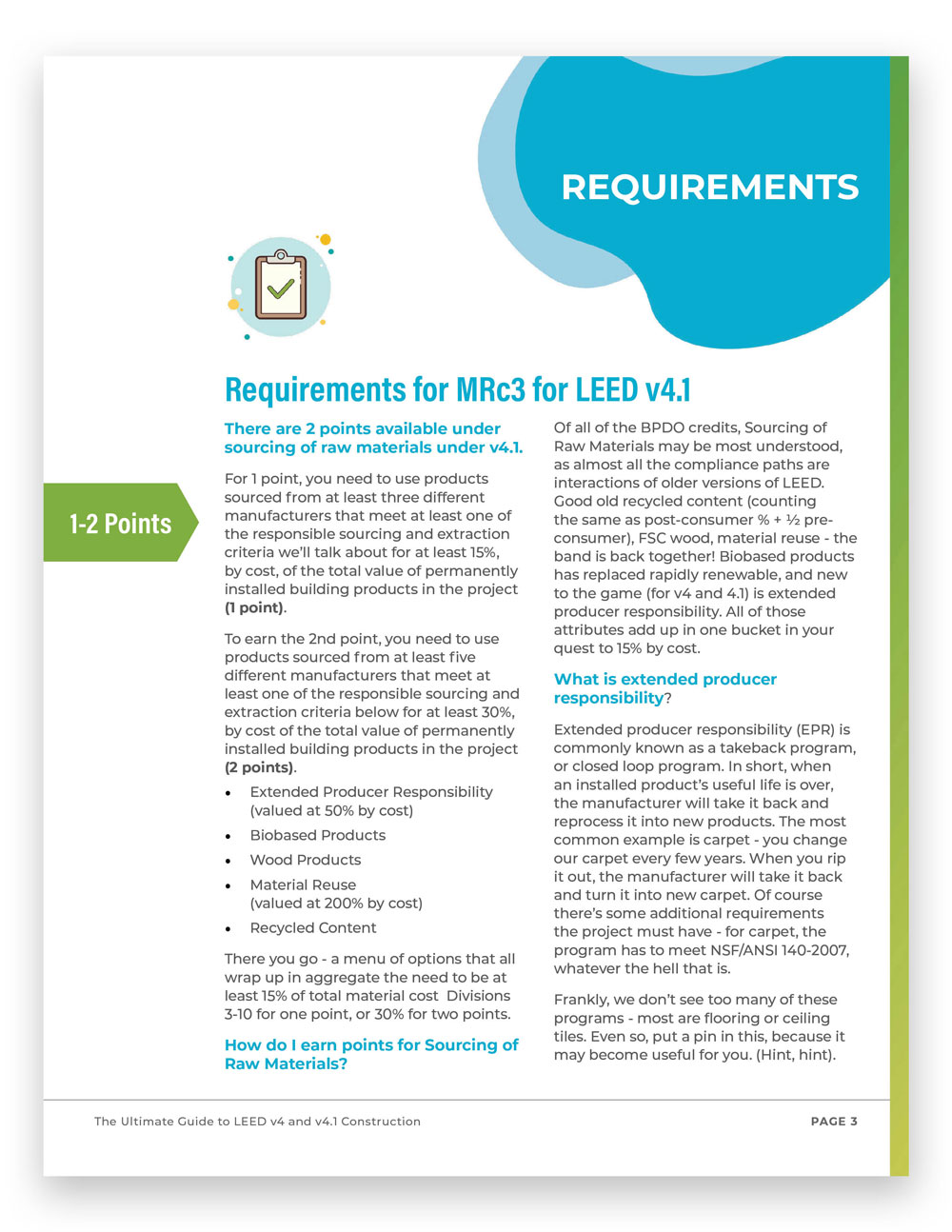 Sourcing of Raw Materials LEED Requirements