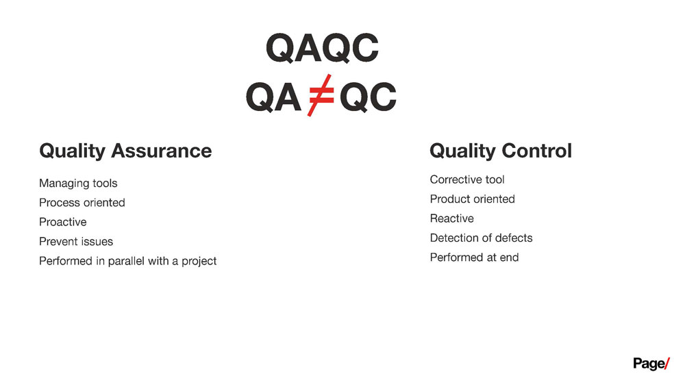 QA does not equal QC