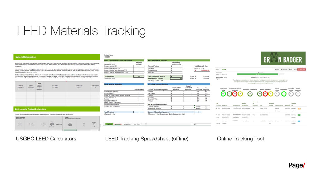 LEED Materials Tracking