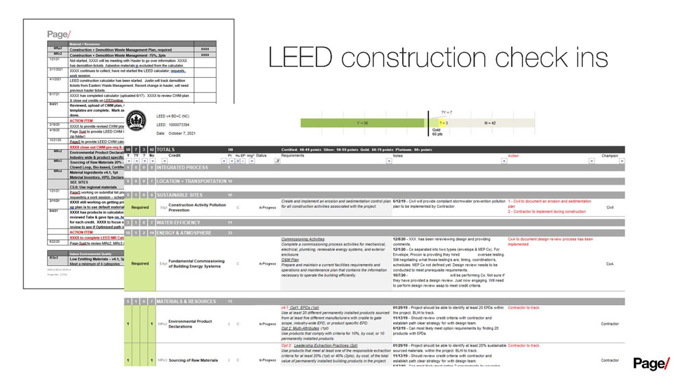 LEED Construction Check-ins