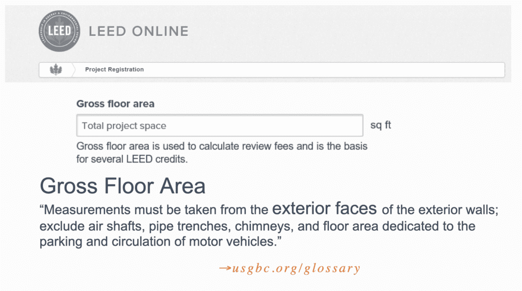 Gross Floor Area in LEED Online
