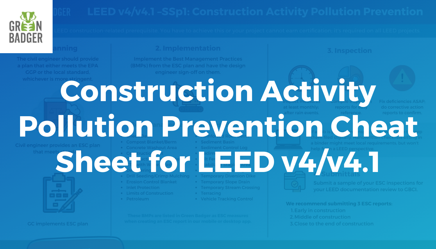 Construction Activity Pollution Prevention Cheat Sheet for LEED v4/v4.1