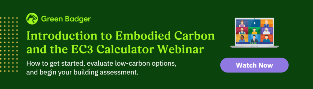 watch intro to embodied carbon and ec3 calculator webinar