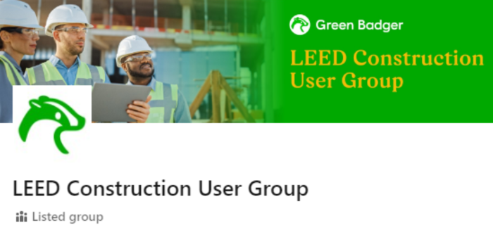 Green Badger LEED Construction User Group Header