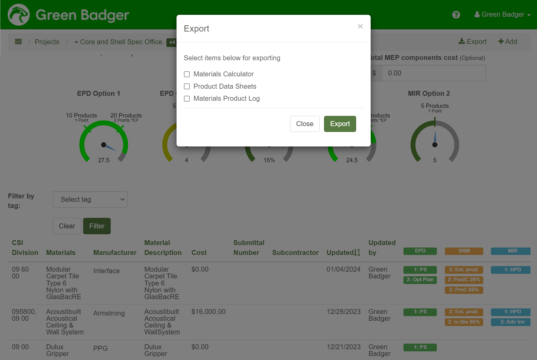 Eliminate calculators from your LEED projects with Green Badger.