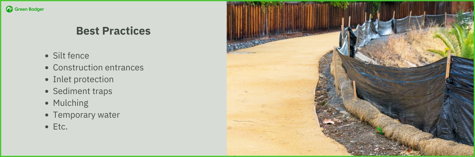 Green Badger's Ultimate Guide to LEED - Erosion Control with silt fence