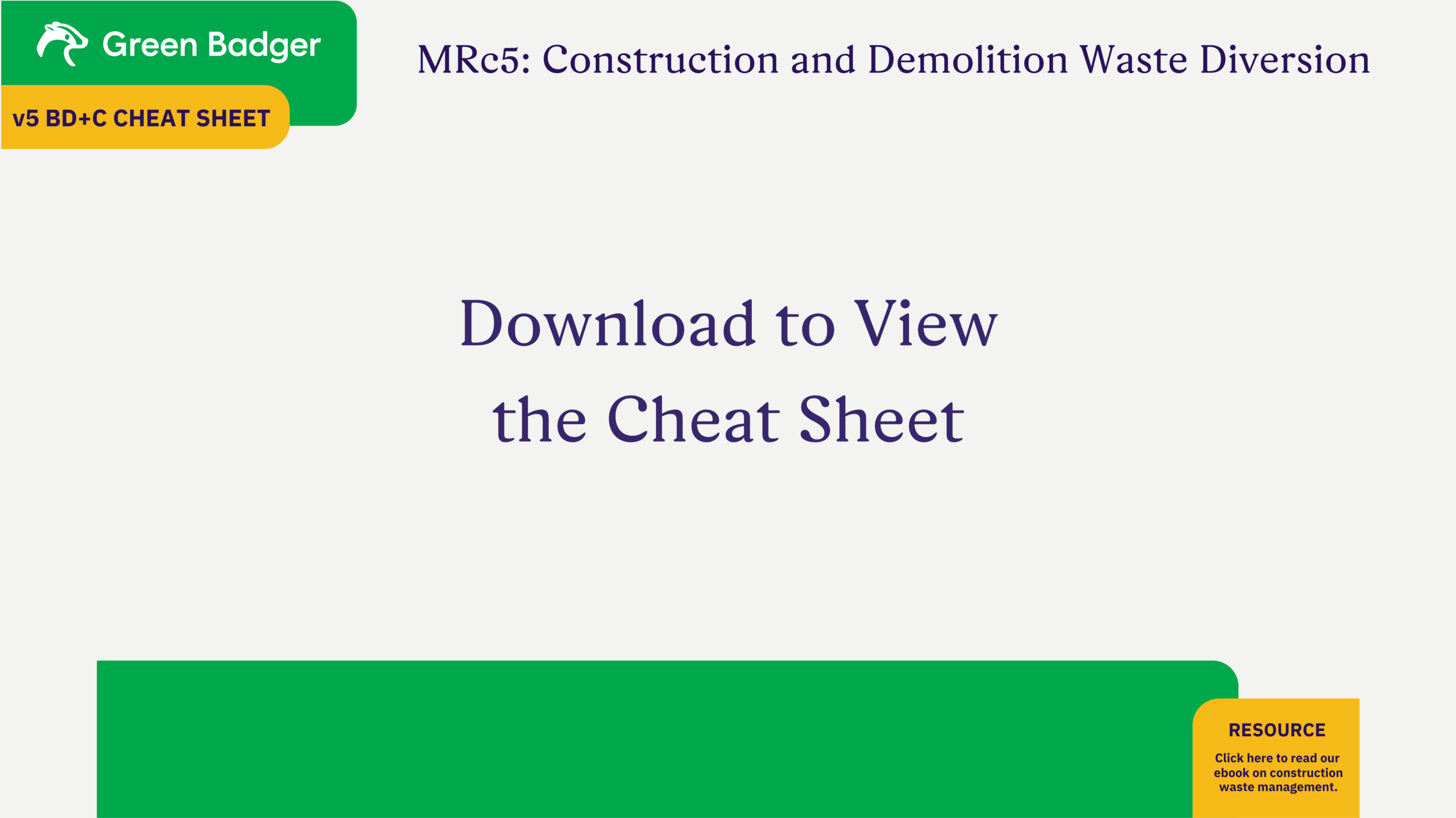 LEED v5 BD+C Construction Waste Management Cheat Sheet (Draft)