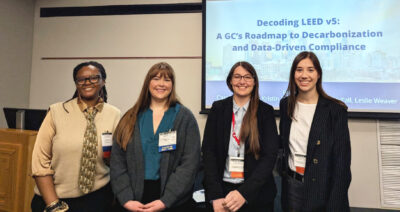 the Green Building United Sustainability Symposium: four panelists